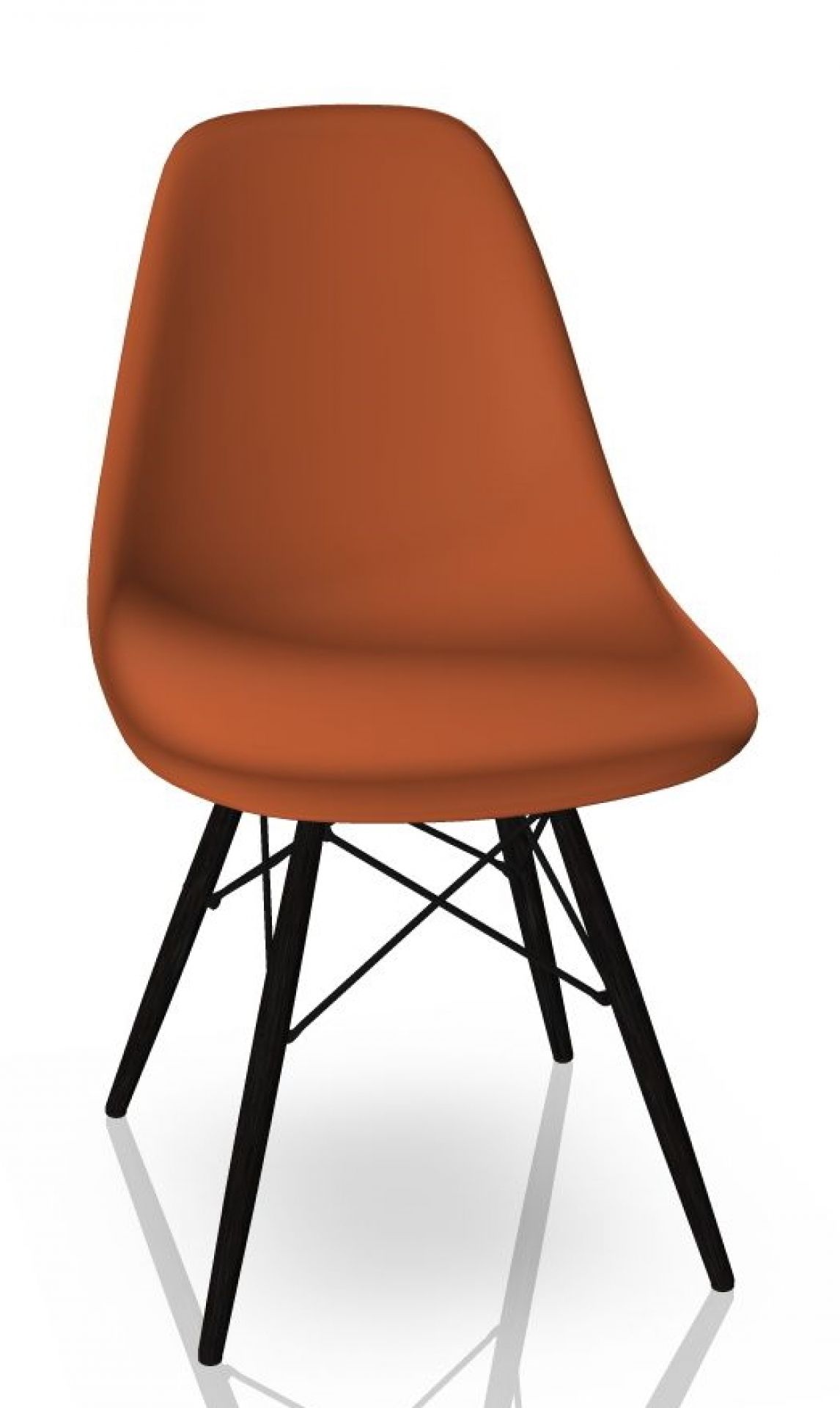 Eames Plastic Side Chair DSW Chaise Vitra Érable noir - rust orange