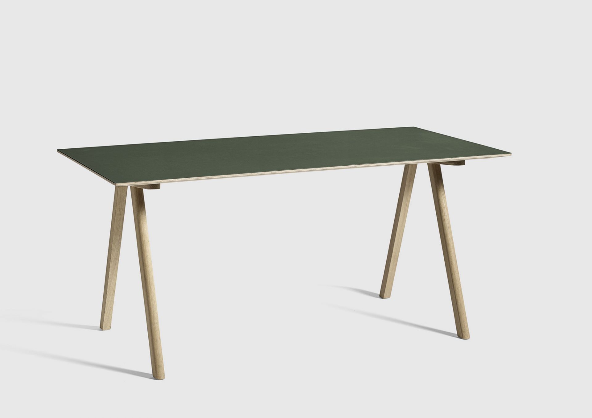Copenhague Table CPH 10 Hay Chêne laqué à l'eau / plateau linoléum blanc cassé chants MDF