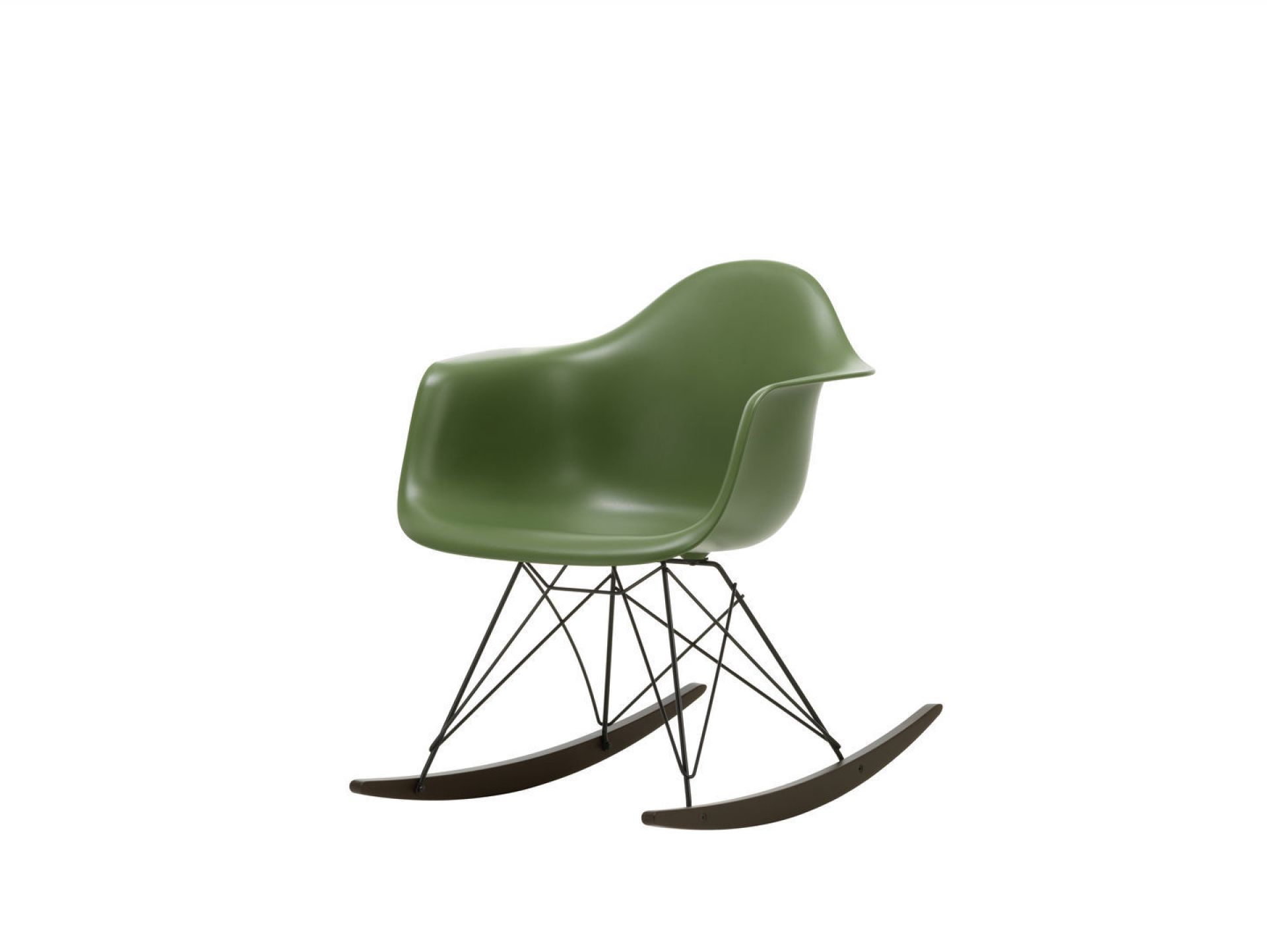 Eames Plastic Arm Rocking Chair chaise à bascule RAR Vitra Érable sombre - Noir - Deep black