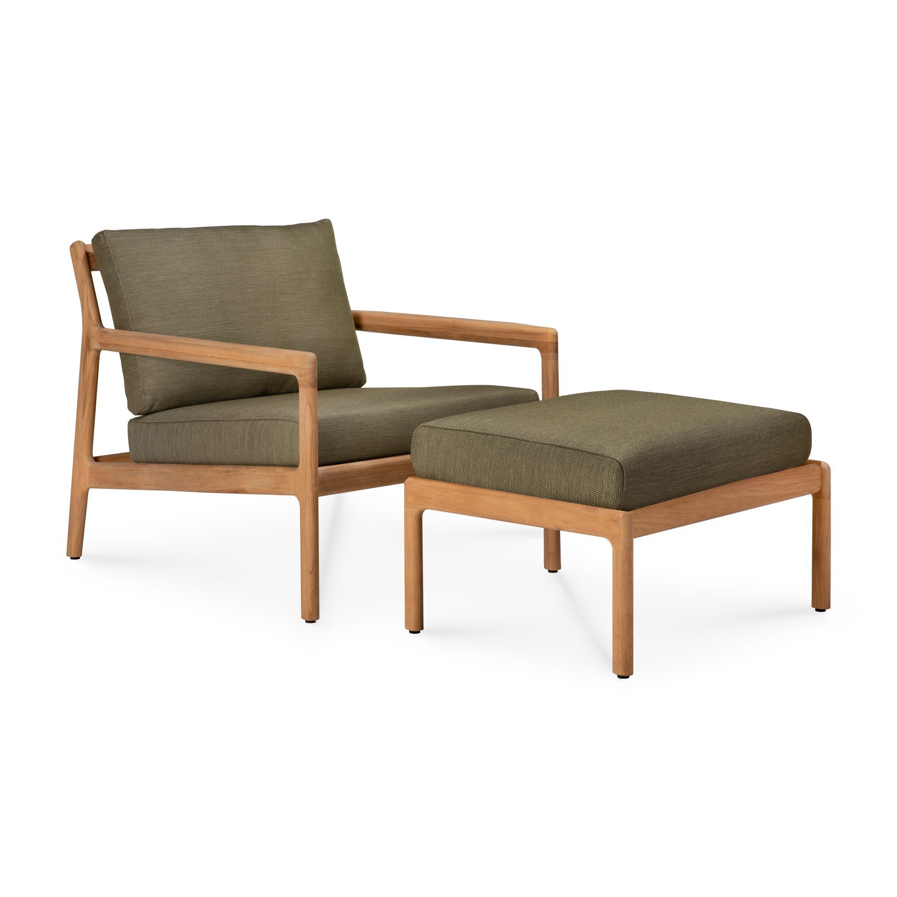 Fauteuil de jardin Jack Outdoor Lounge Chair en tissu vert teck Ethnicraft
