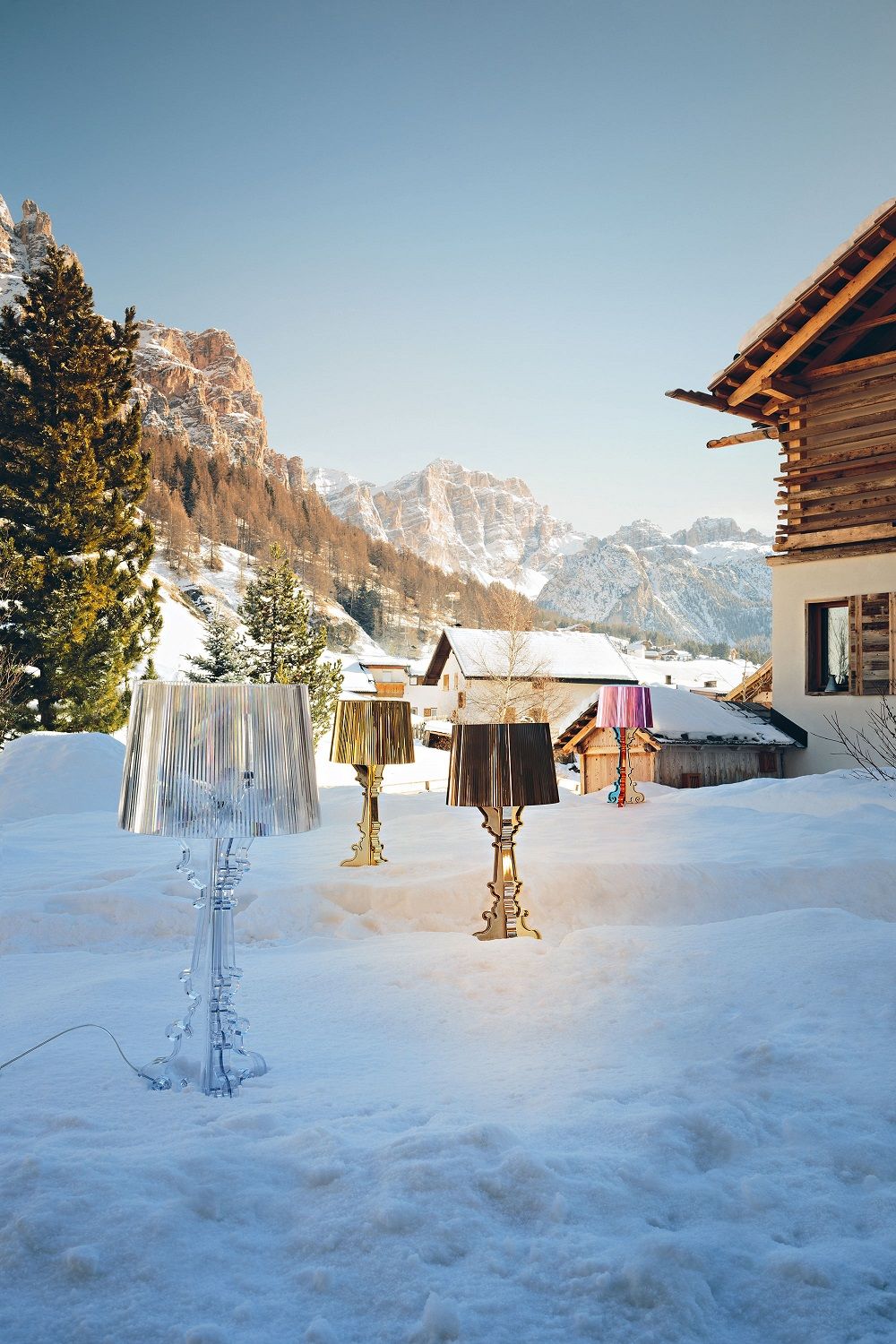 Bourgie lampe de table plaqué or Kartell