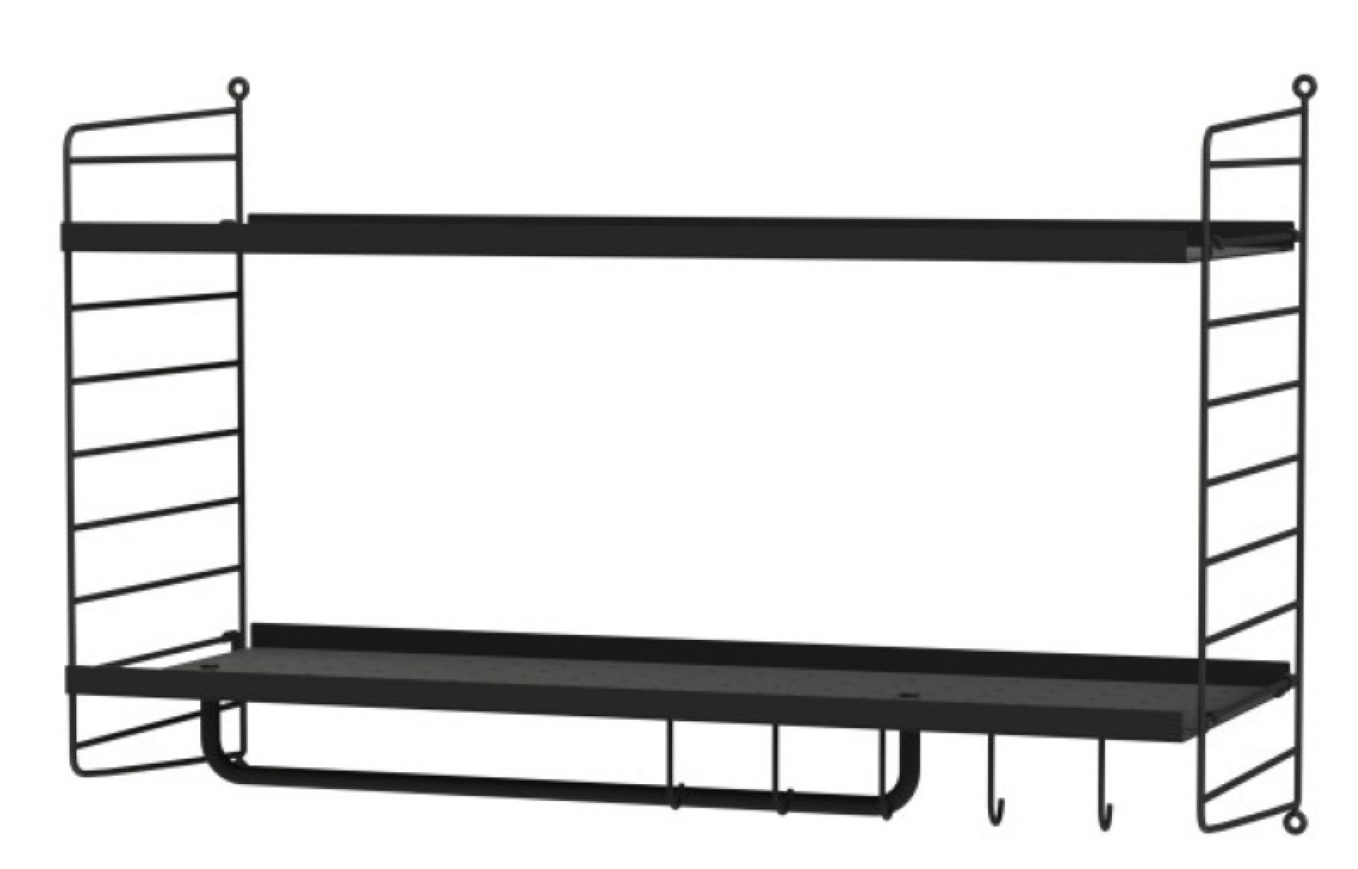 String Système de rayonnage mural des couloirs D String Furniture Noir - Noir