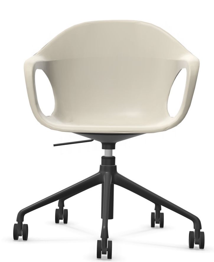 Fauteuil Elephantino piètement cinq étoiles avec roulettes Kristalia