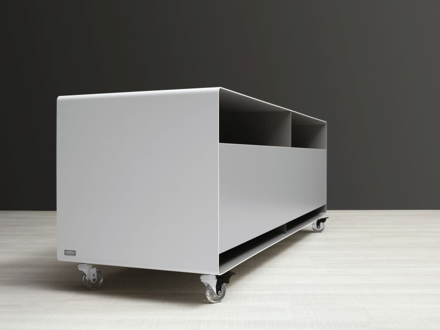 R109N Sideboard avec roulettes transparentes Müller Möbelfabrikation - QUICK SHIP