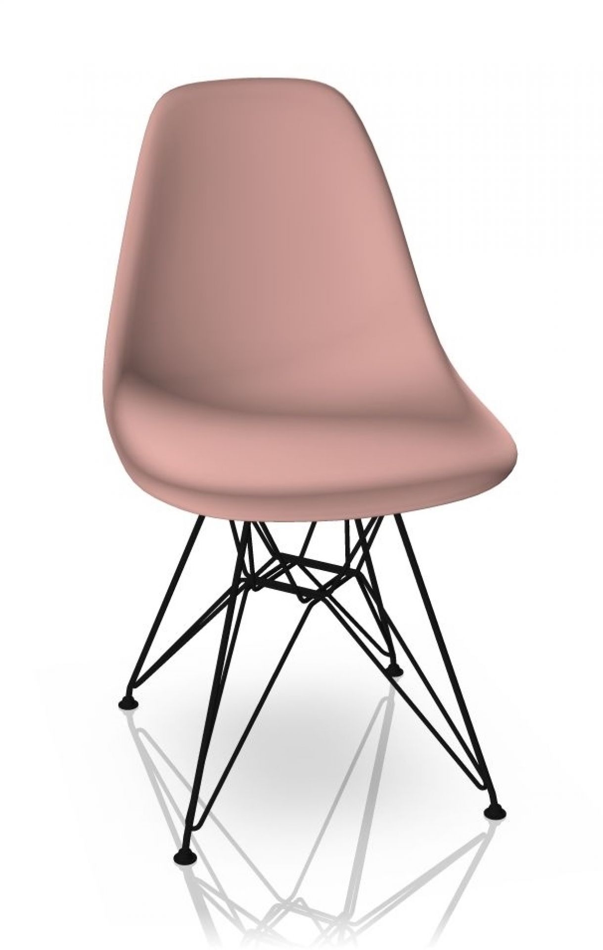 Eames Plastic Side Chair DSR Chaise Vitra Noir-Pale rose