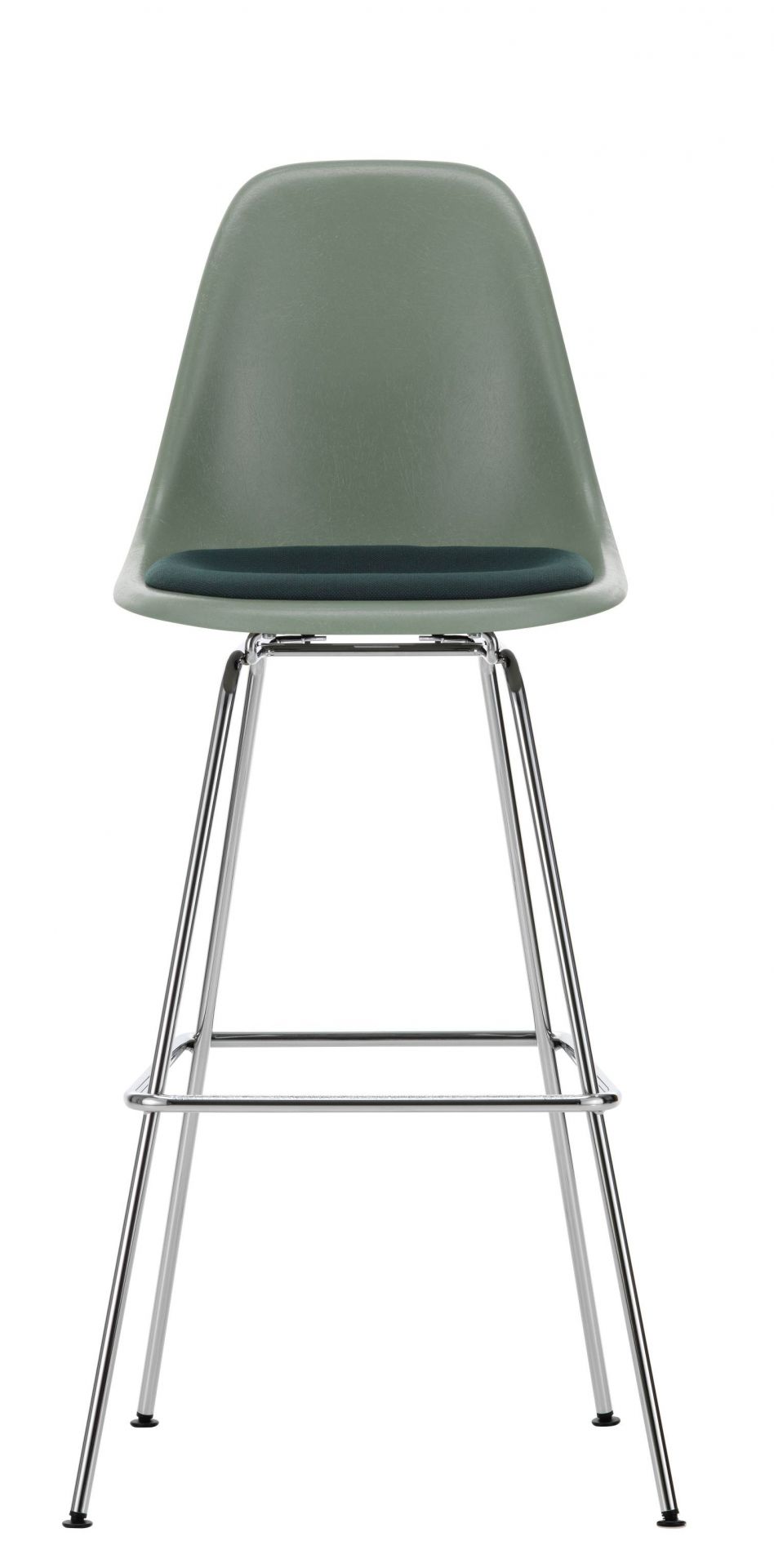 Eames Fiberglass Bar Stool High Tabouret de bar avec coussin d'assise Vitra 