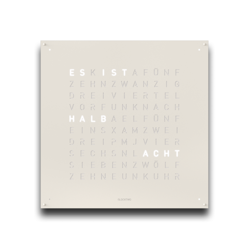 Earth 180 Steel Series Horloge murale / Objet temporel Allemande QLOCKTWO