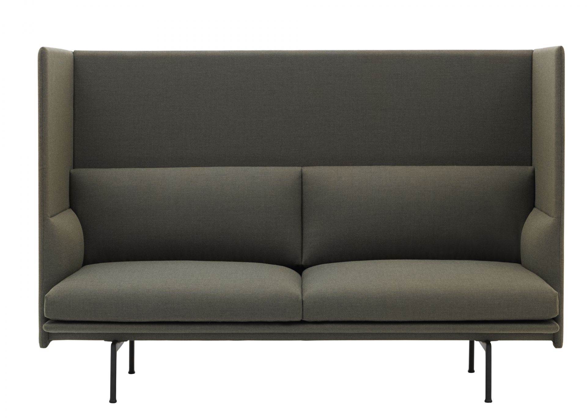 Outline 2-Places Highback Sofa Black Base Muuto