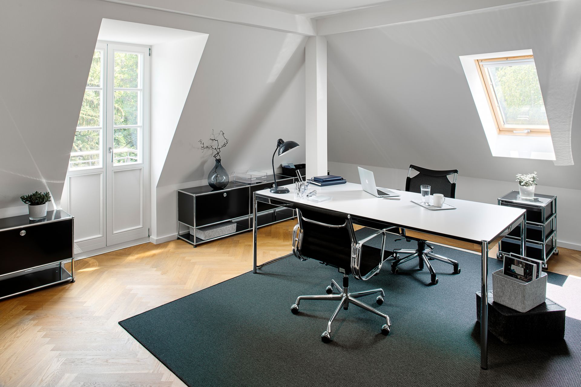 USM Haller Tisch 200 x 100 cm nero