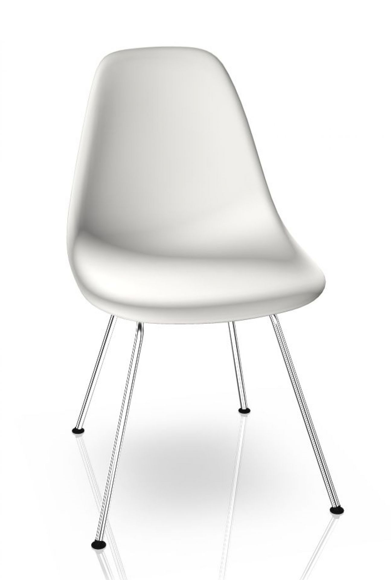 Eames Plastic Side Chair DSX Chaise Vitra Chromé - Blanc