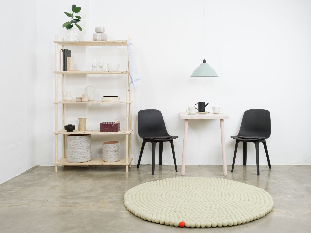 Big One Rund Tapis en feutre Ø 160 cm myfelt Beige vert