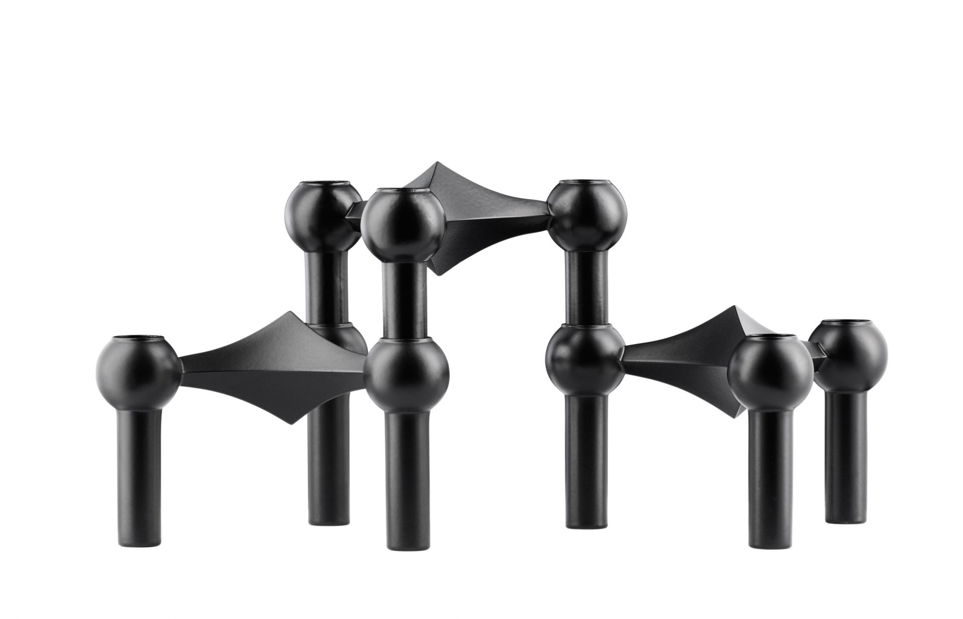 Set de 3 bougeoirs noir Stoff Nagel