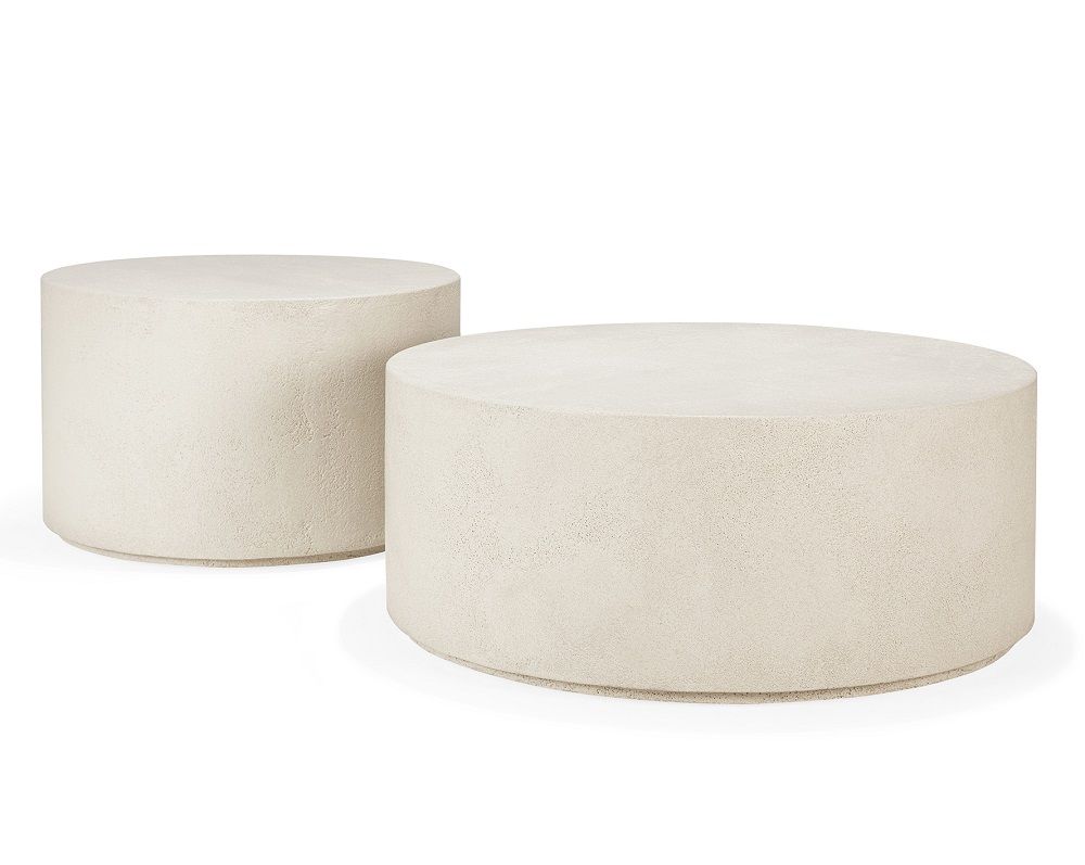 Elements Table basse Microcement Off White Rond Ethnicraft 