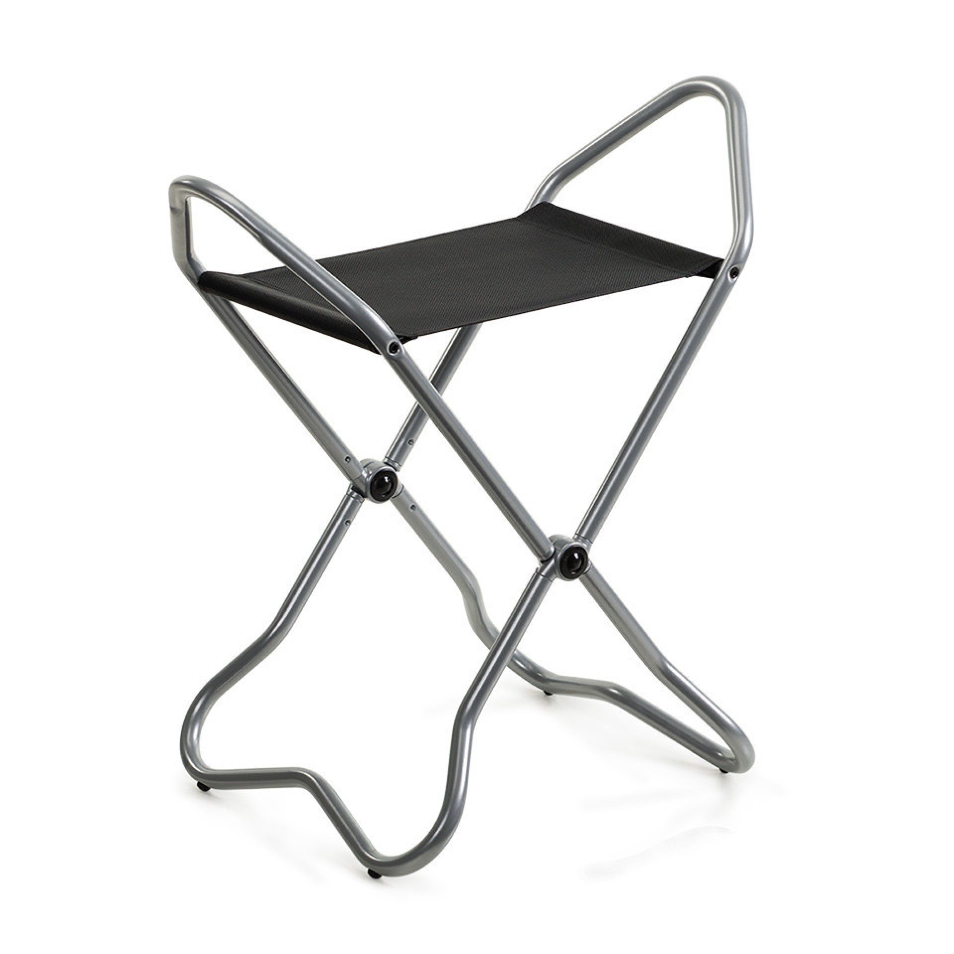 New York, Tabouret pliant / Musée Tabouret argenté gris Lectus
