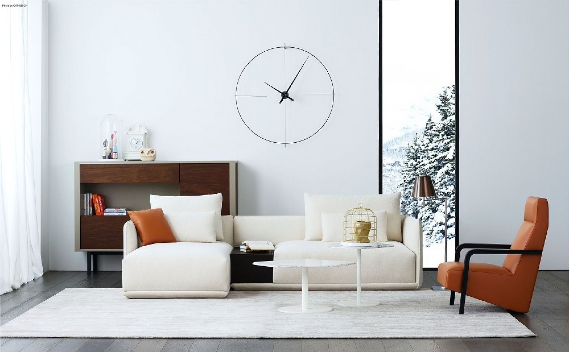 Bilbao N/ L Clock Horloge murale nomon Noir-blanc