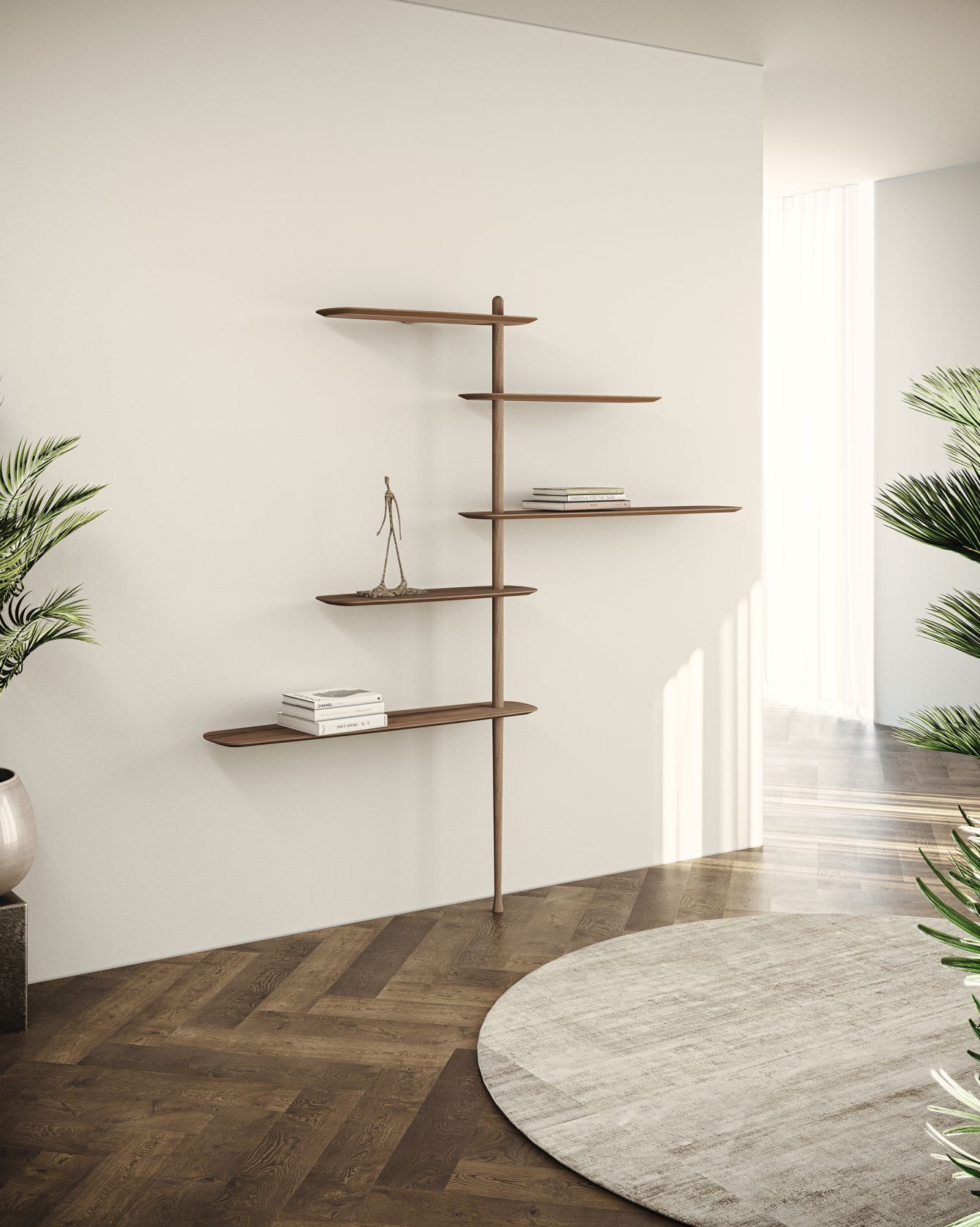Única Collection Conf. 10 Étagère H218cm noyer Nomon