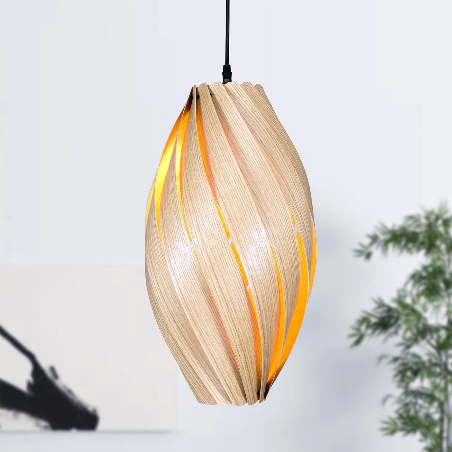 Ardére Lampe à suspendre allongée Chêne Gofurnit