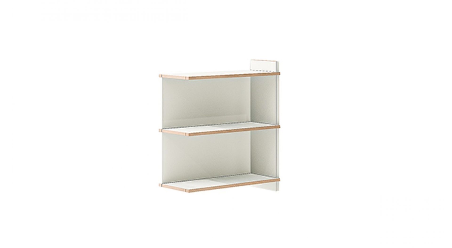 Tojo Regal Anbaumodul mit zwei Fächern, weißes Holz, modernes Regalsystem für Wohnzimmer und Büro.