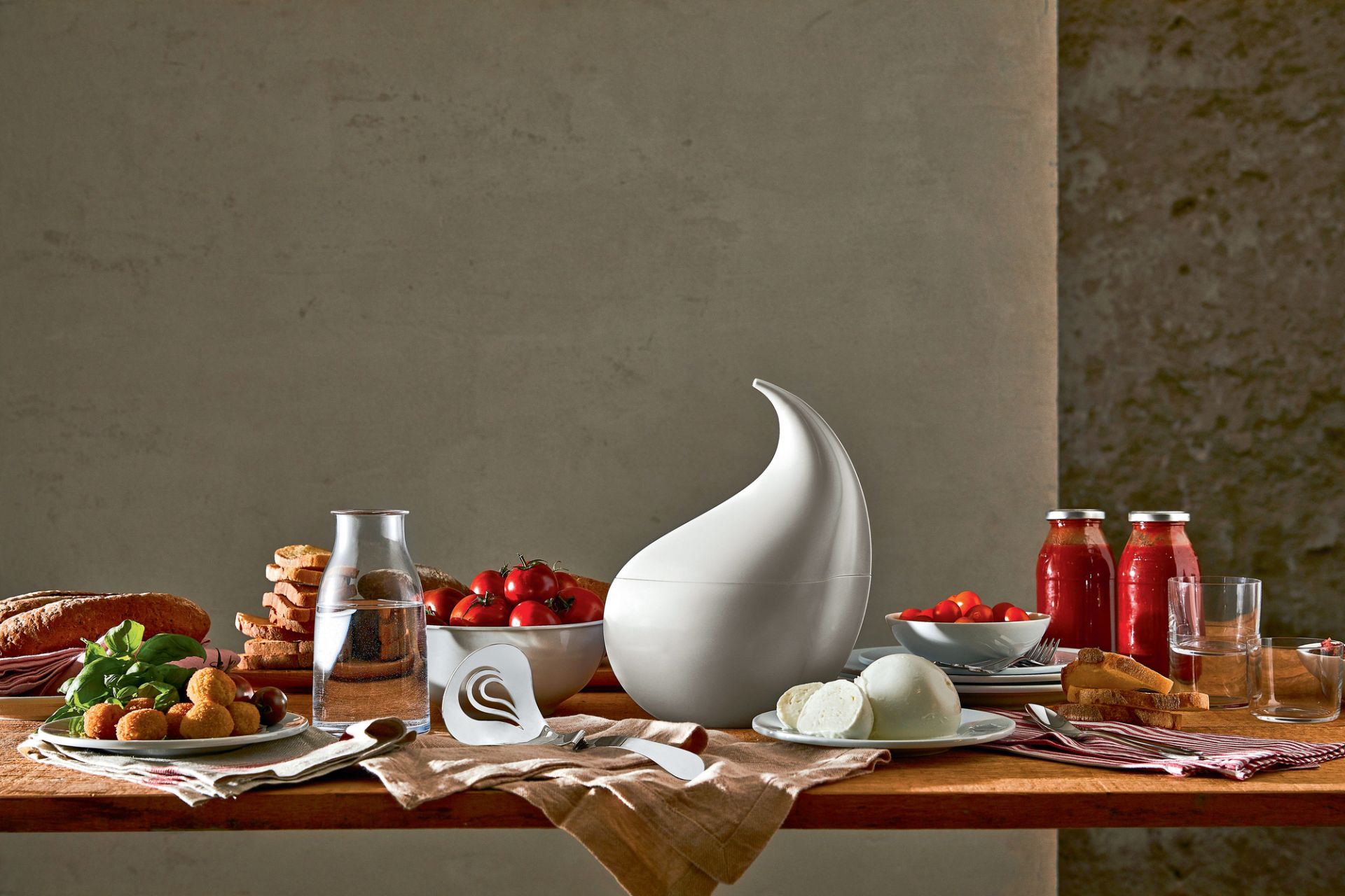 Mattina Boîte à Pain en Acier Gris Chaud Alessi