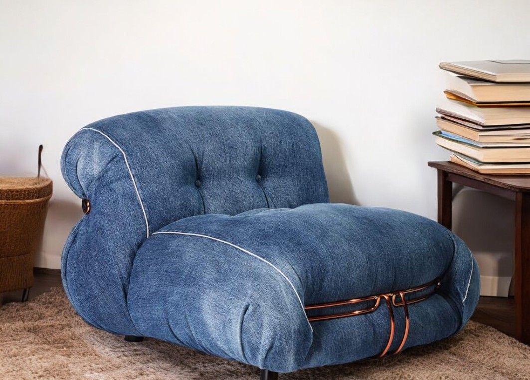 Fauteuil en denim Soriana Cassina