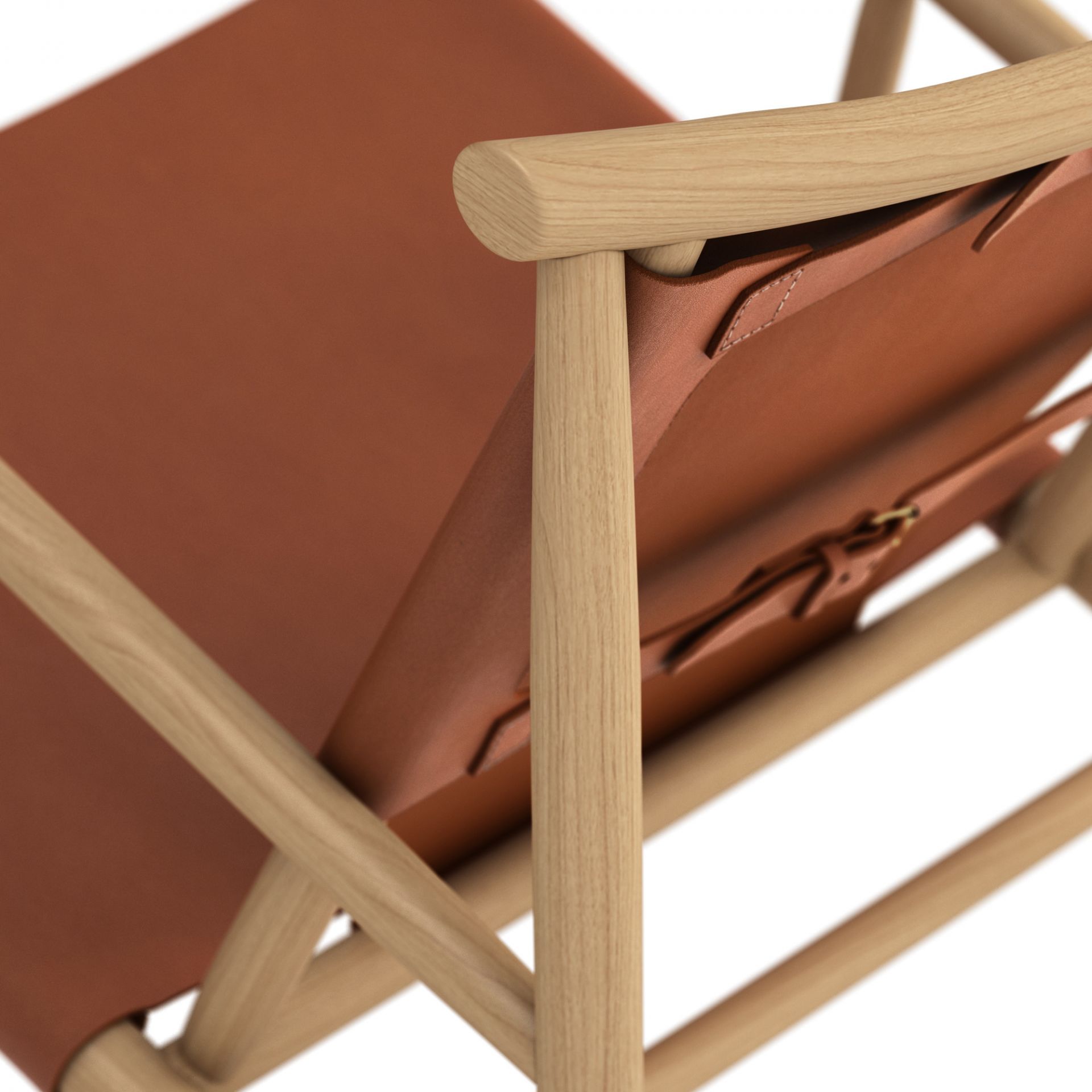 Samurai Chair Fauteuil Nor11 Harness Cuir Cognac