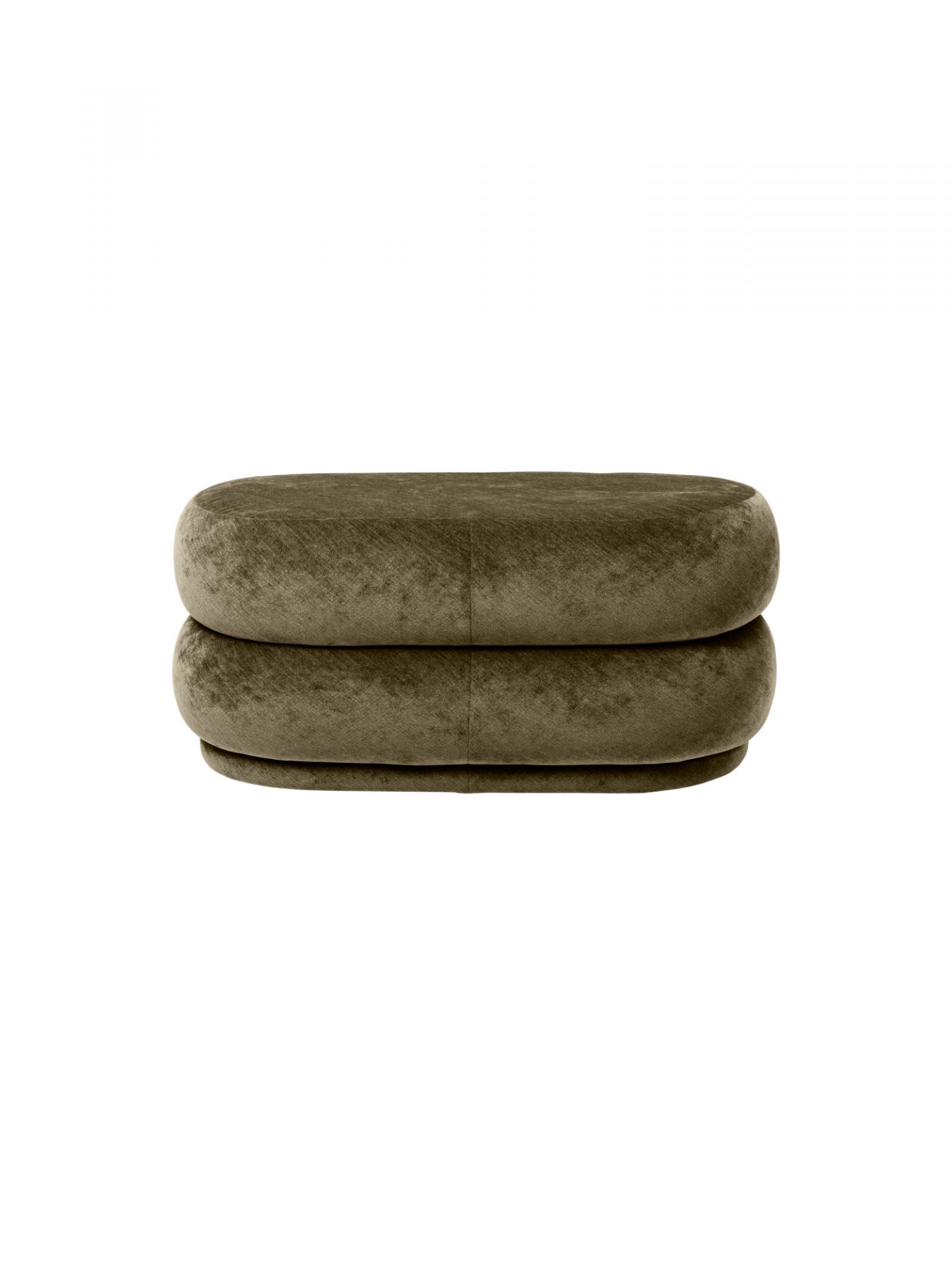 Pouf Oval Faded Velvet Tabouret Moyen Ferm Living Forest