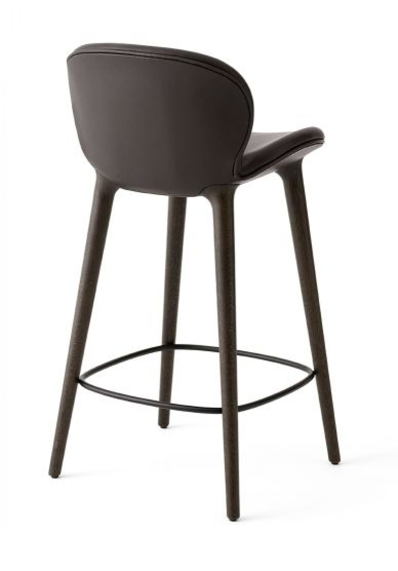 Lodge Tabouret de bar chêne foncé / cuir brun foncé Vipp