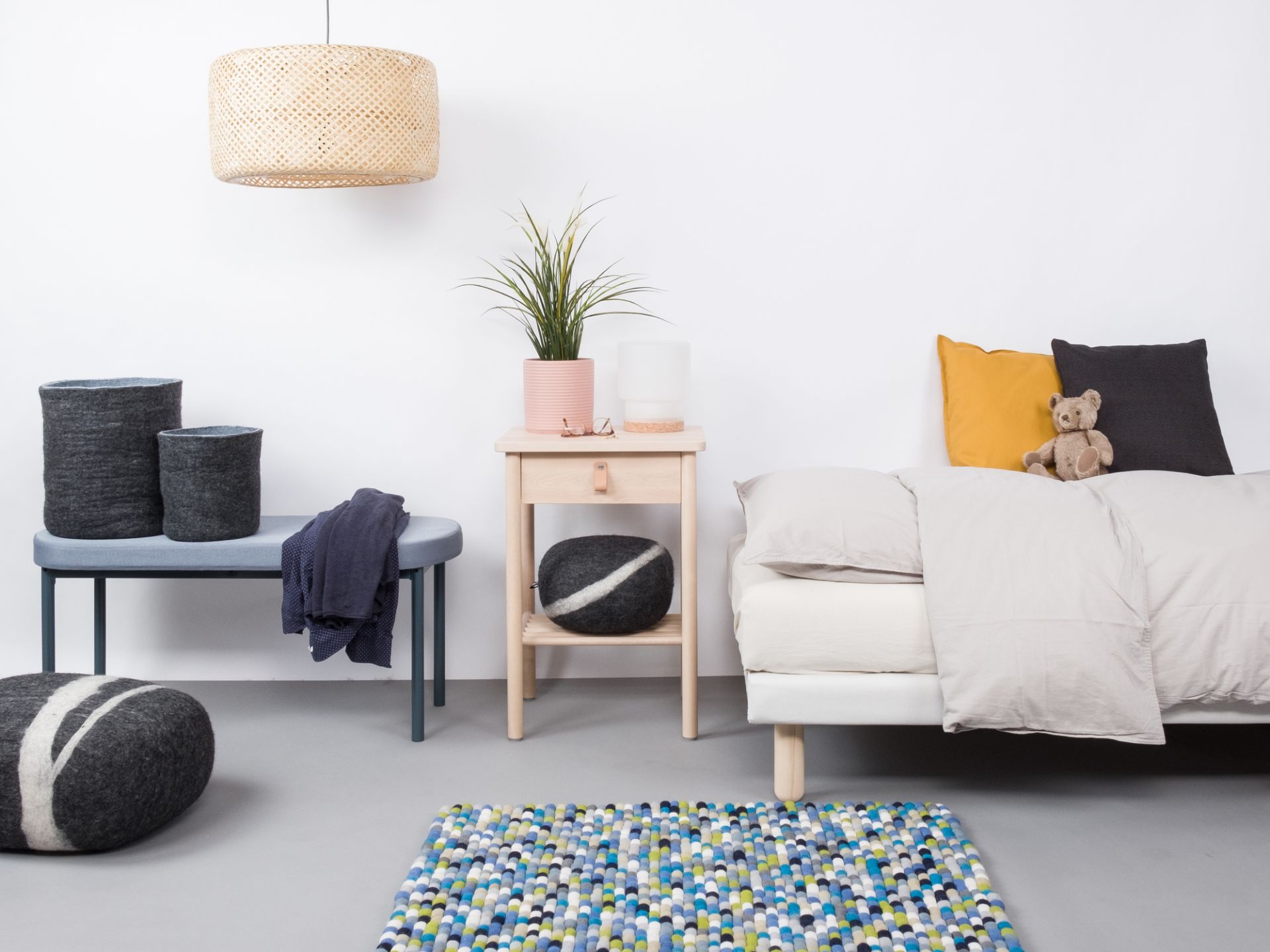 Boules de feutre Tapis 140x200 cm Myfelt Greta