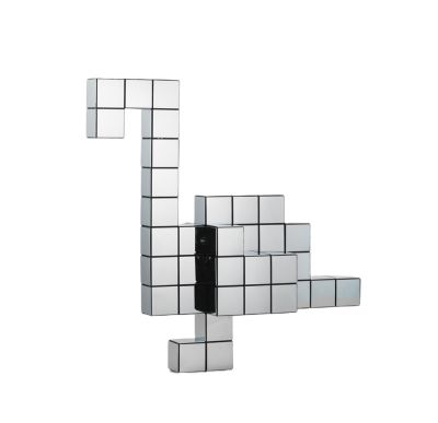 Panton Cubes Flamingo Chrome Sculpture Vitra