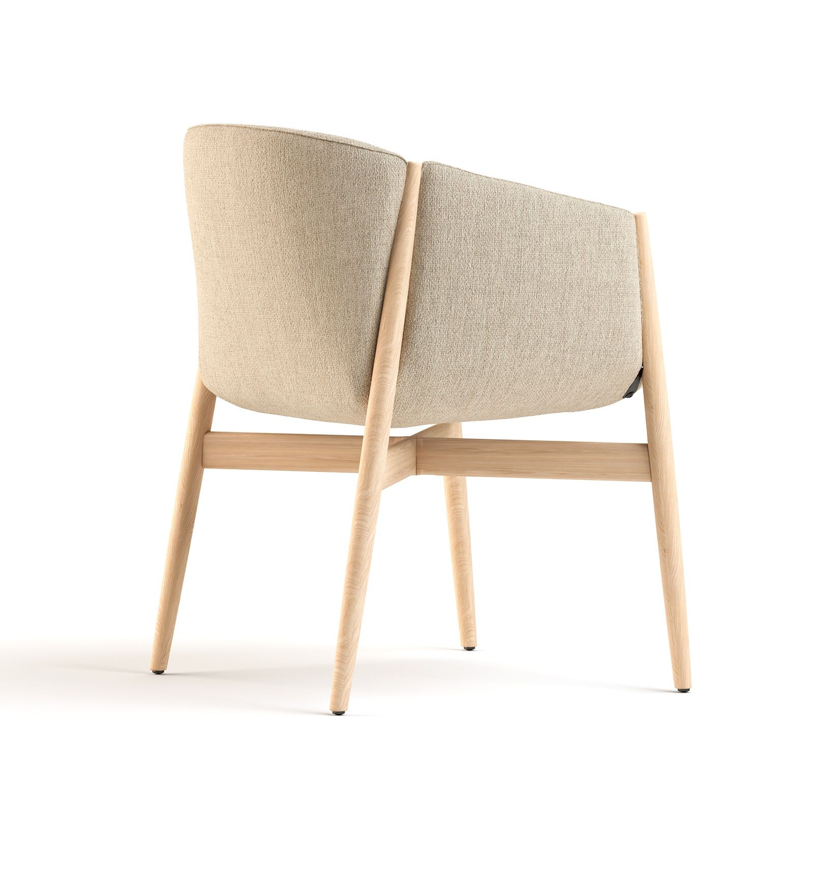 Chaise Kagu avec accoudoirs piètement bois Cor