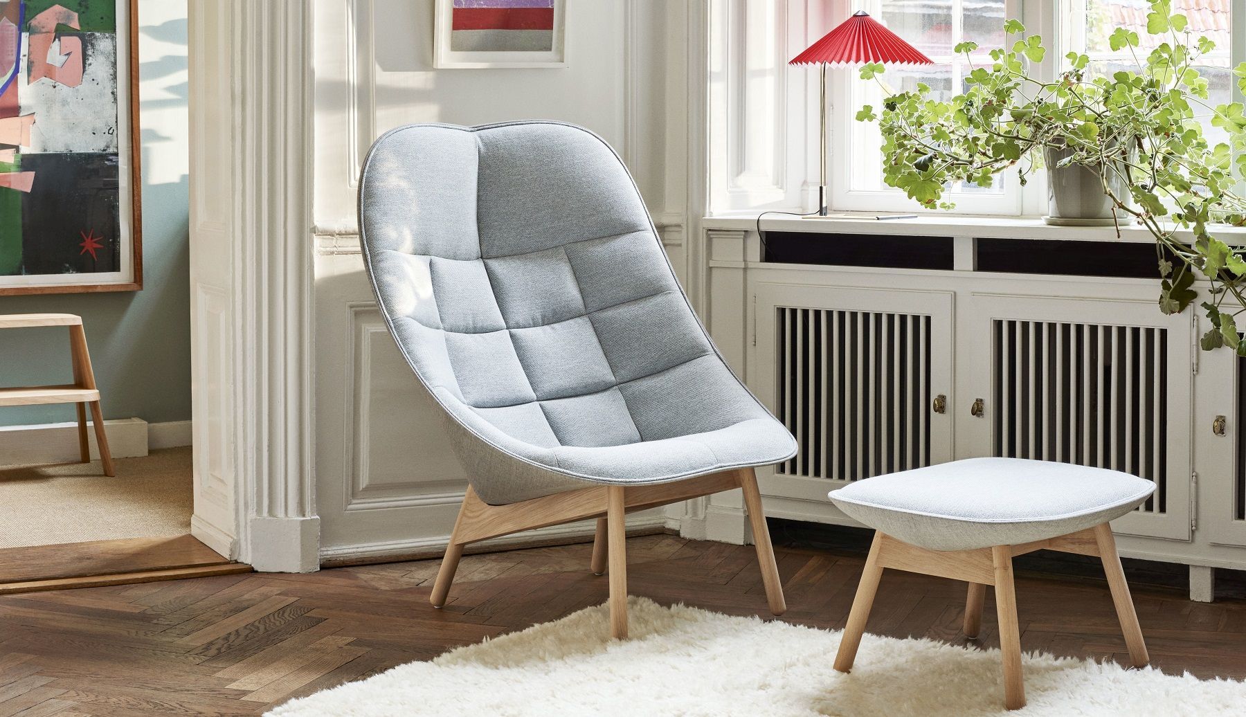 Uchiwa Ottoman Tabouret Hay