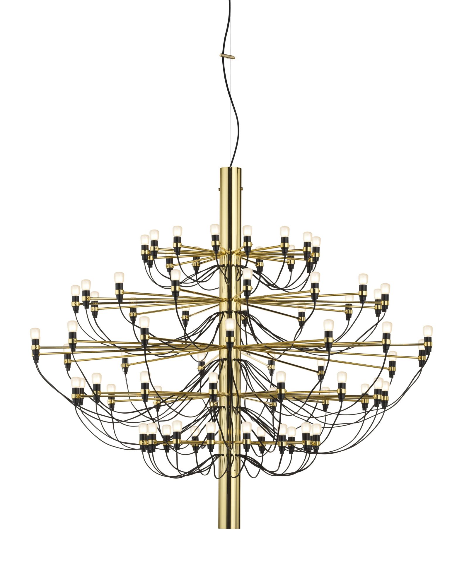2097/75 Lustre en laiton avec ampoules dépolies Flos