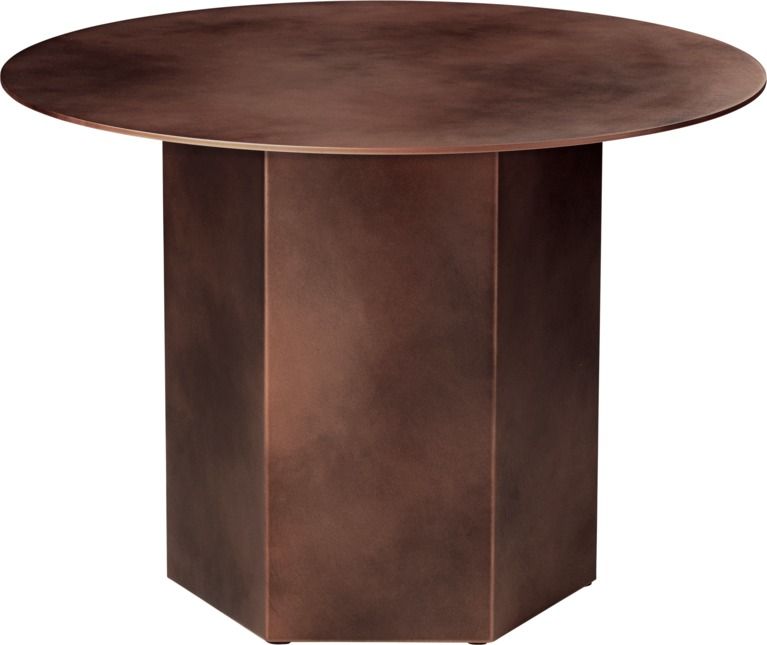 Epic Coffee Table Table basse 60 Earthy Red Acier Gubi Epic Couchtisch von Gubi, Erdfarbenes Rot, Stahl, runder Couchtisch für Wohnzimmer.