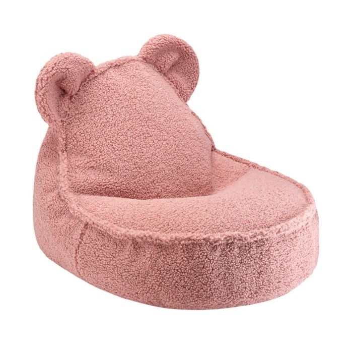 Teddy pouf pour enfant tissu en peluche goyave Wigiwama