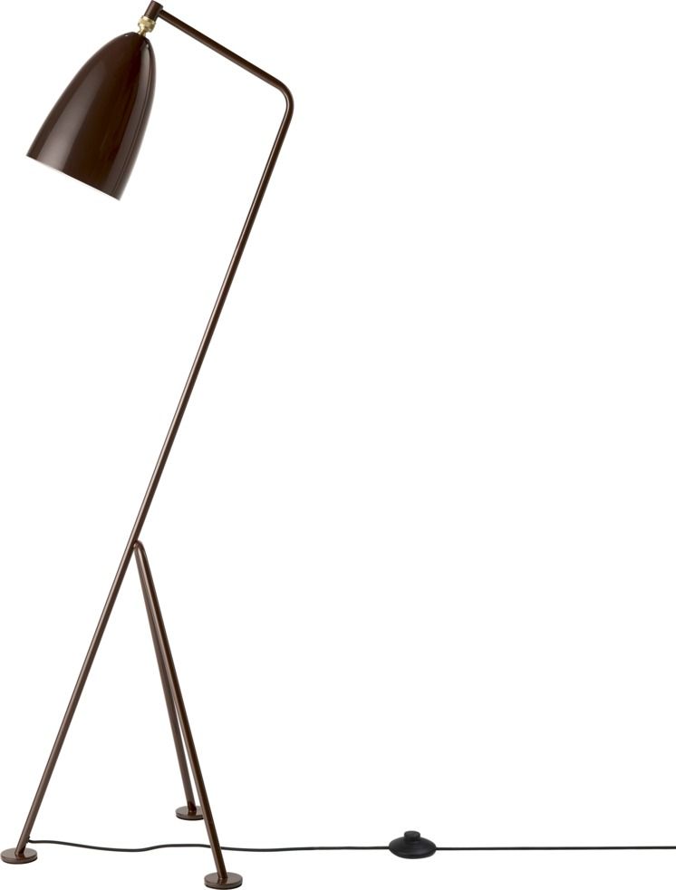 Gräshoppa / Grashoppa lampadaire Marron Noyer Brillant Gubi