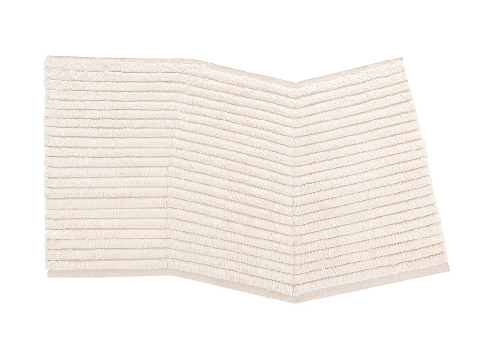 Beiger Lines Rug Teppich von Gan mit horizontalen und diagonalen Linien, weiche Textur.