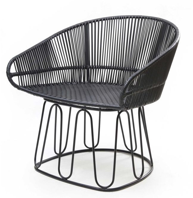 Circo Lounge Chair Fauteuil lounge d'extérieur ames Noir mat / Noir