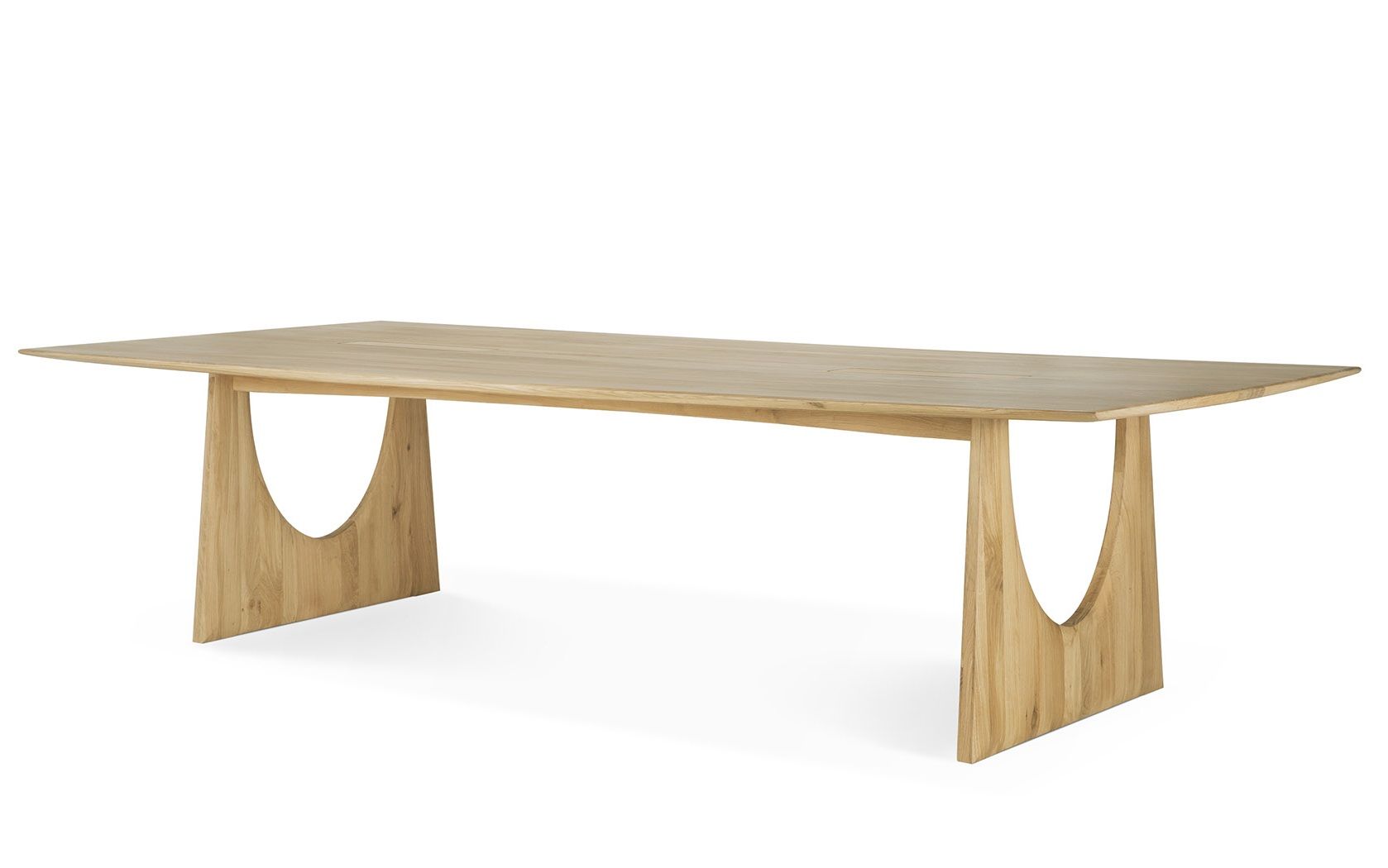 Ethnicraft Geometric Meetingtisch: Lackierter Eichenholztisch mit Kabelboxen und einzigartigem, modernem Design.