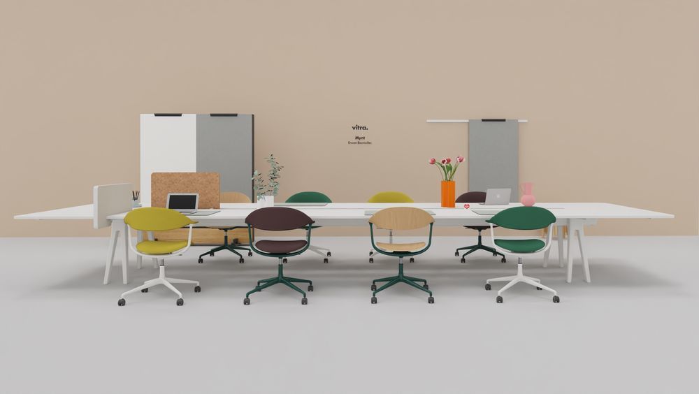 Mynt dossier et assise Plywood chaise de bureau Vitra
