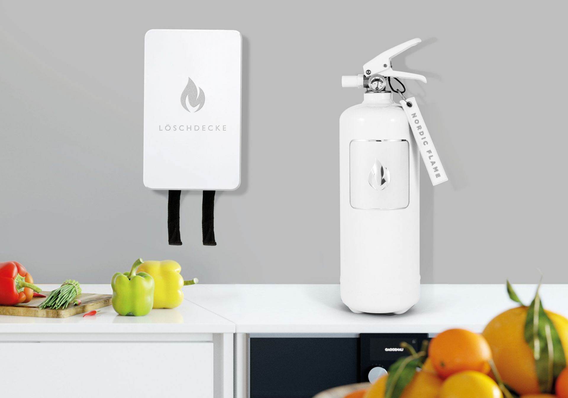 Extincteur Classic 2 Kg blanc - emblème blanc Nordic Flame OFFRE SPECIALE