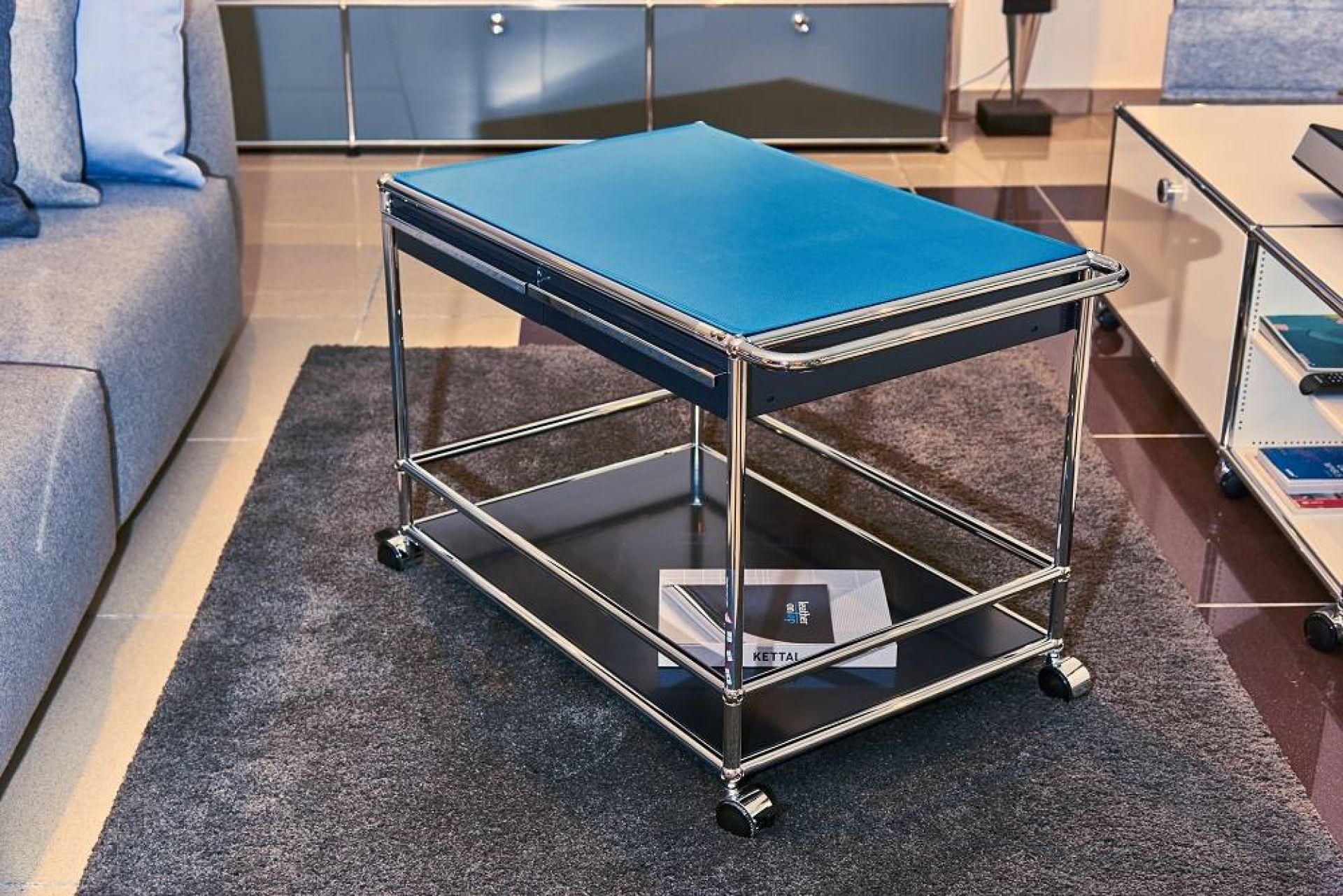 Housse en cuir pour USM Chariot de service 75x50 cm Leather on Top