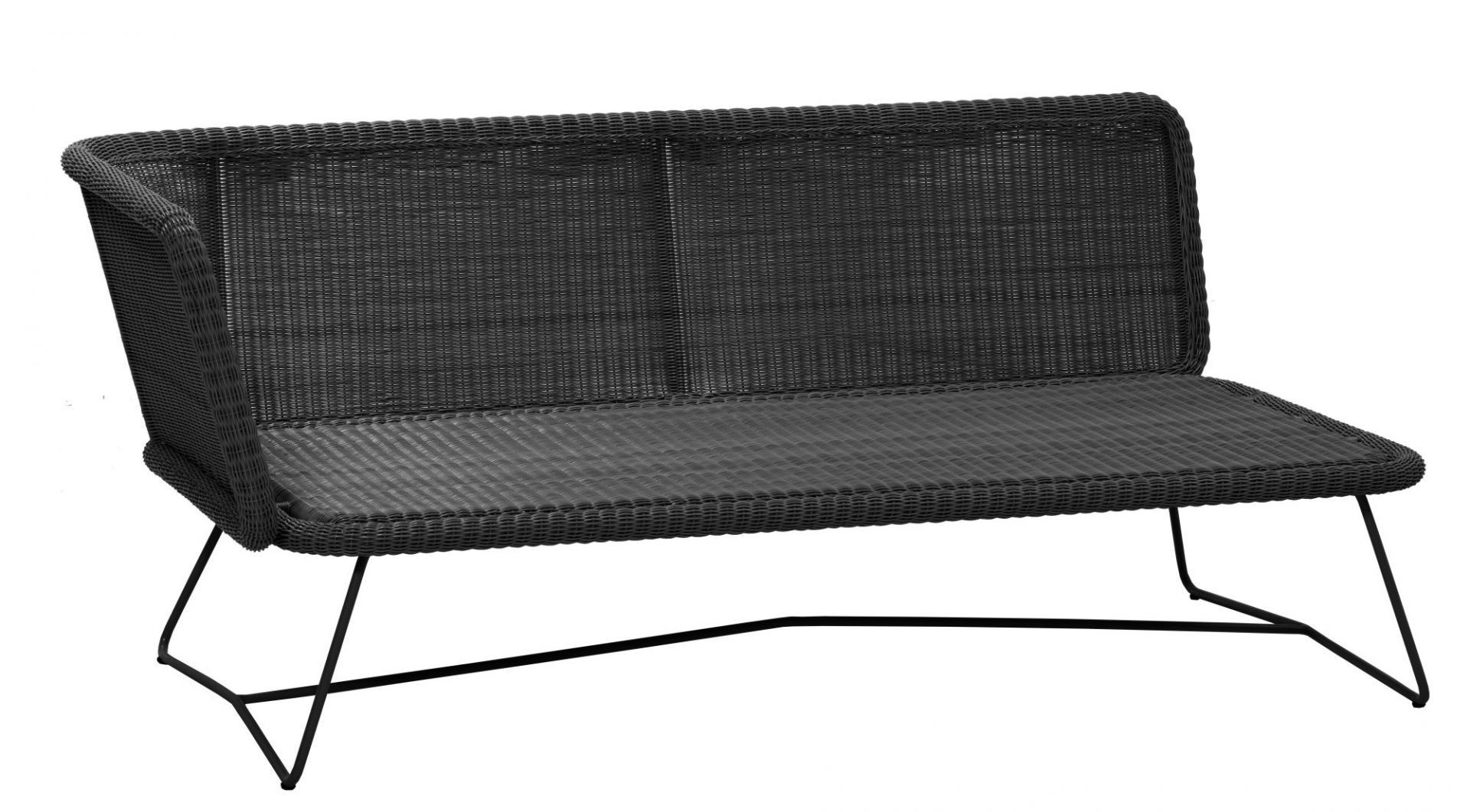 Horizon Outdoor Sofa modulaire 2 places droit Cane-Line Structure noire / Coussin gris