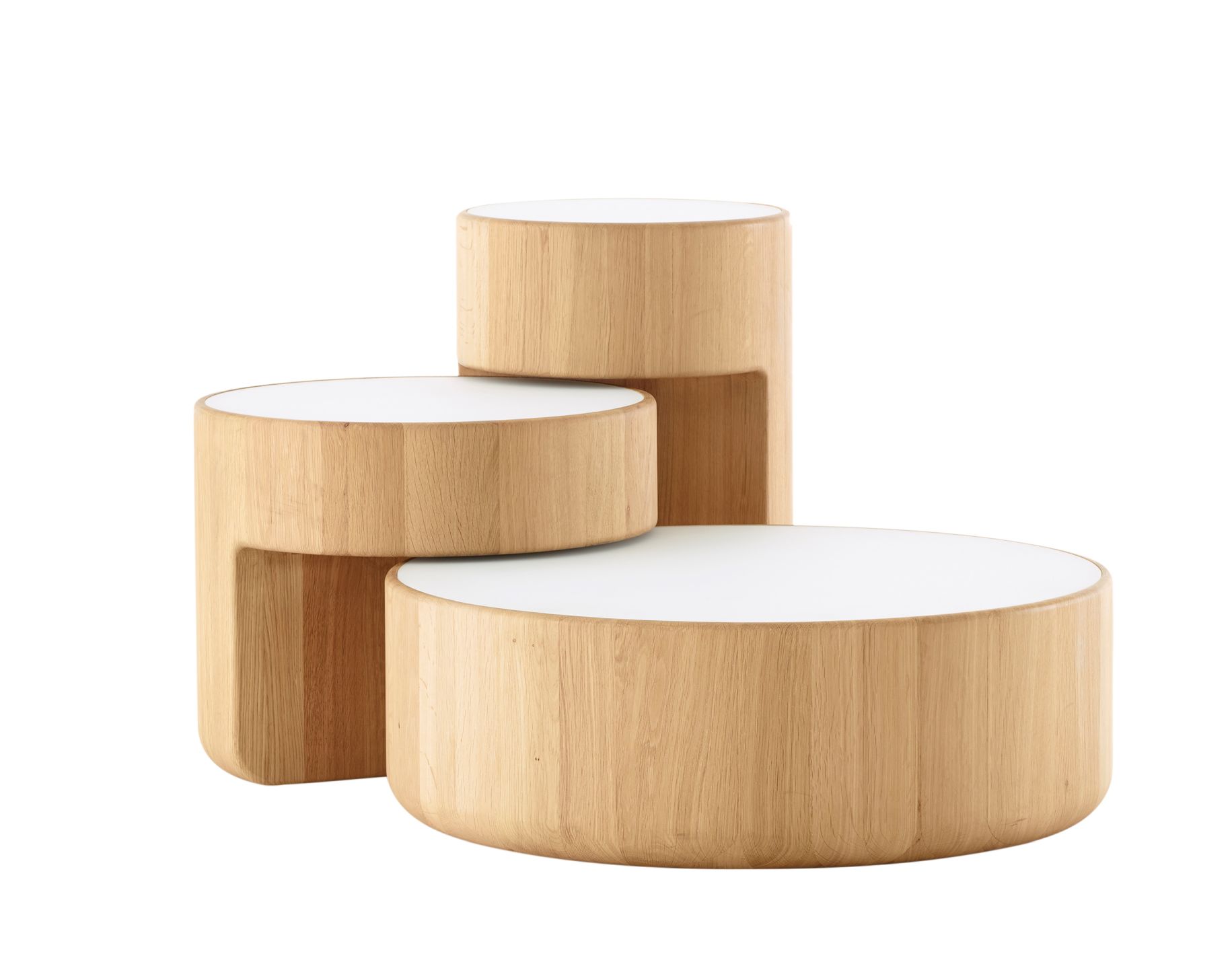 Levels Coffee Table chêne naturel huilé - verre blanc PER/USE