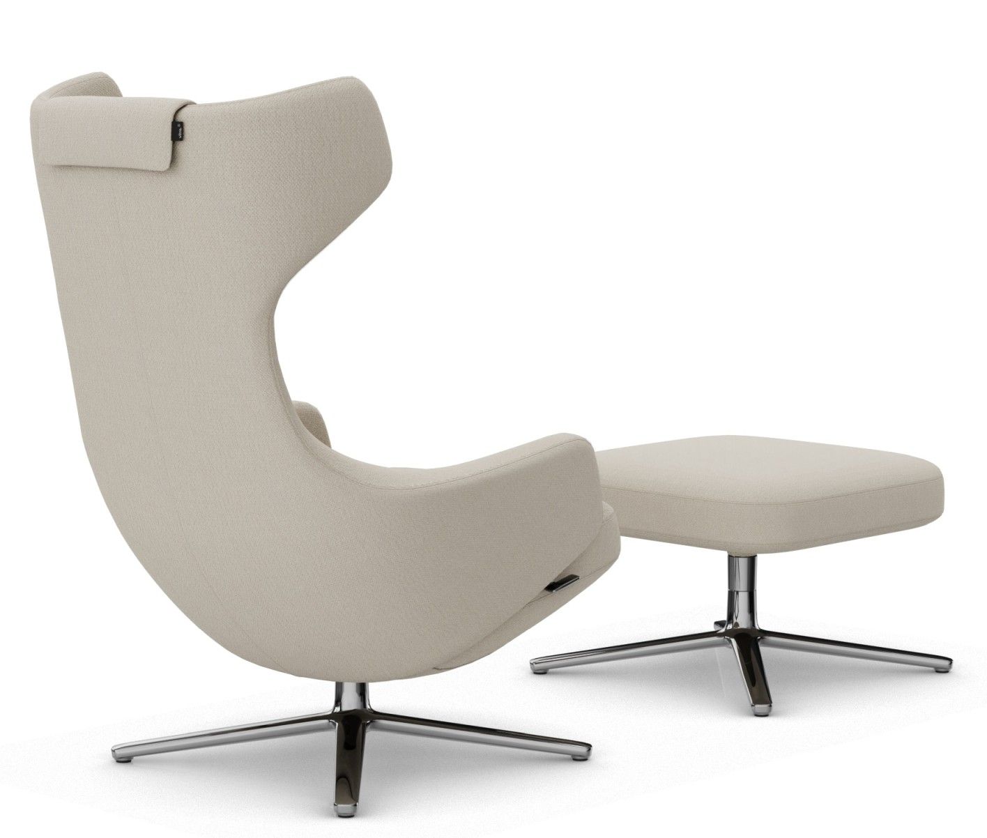Grand Repos fauteuil + ottoman POLI / CREDO CRÈME Vitra OFFRE SPECIALE