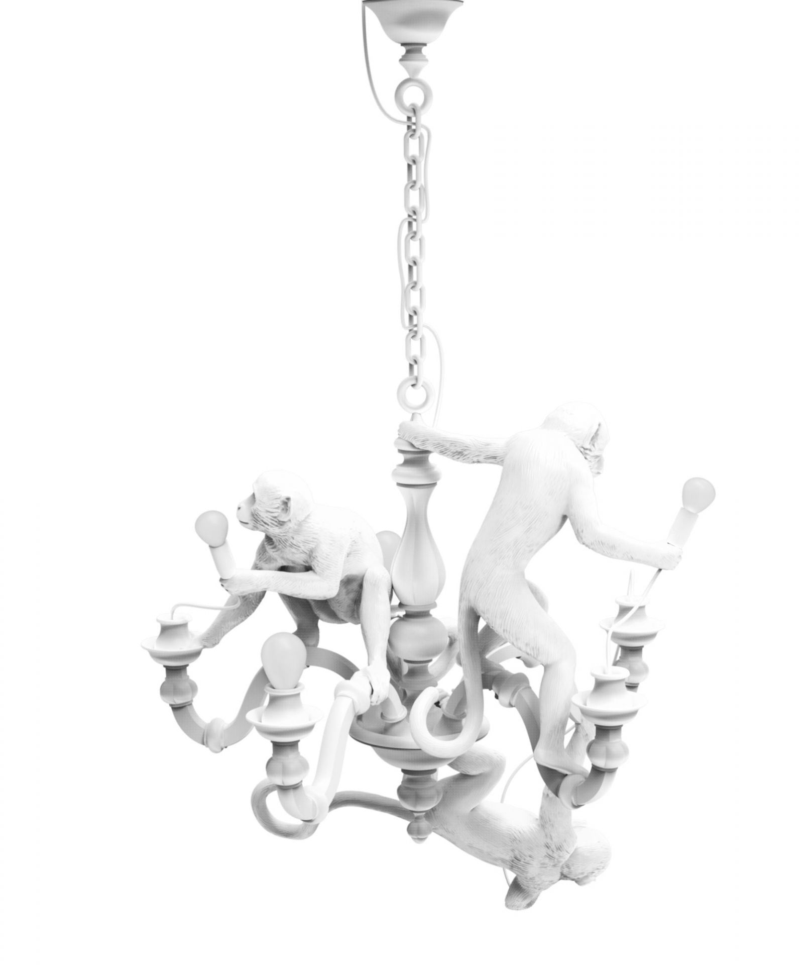 Monkey Chandelier Lampe de suspendue Seletti Blanc