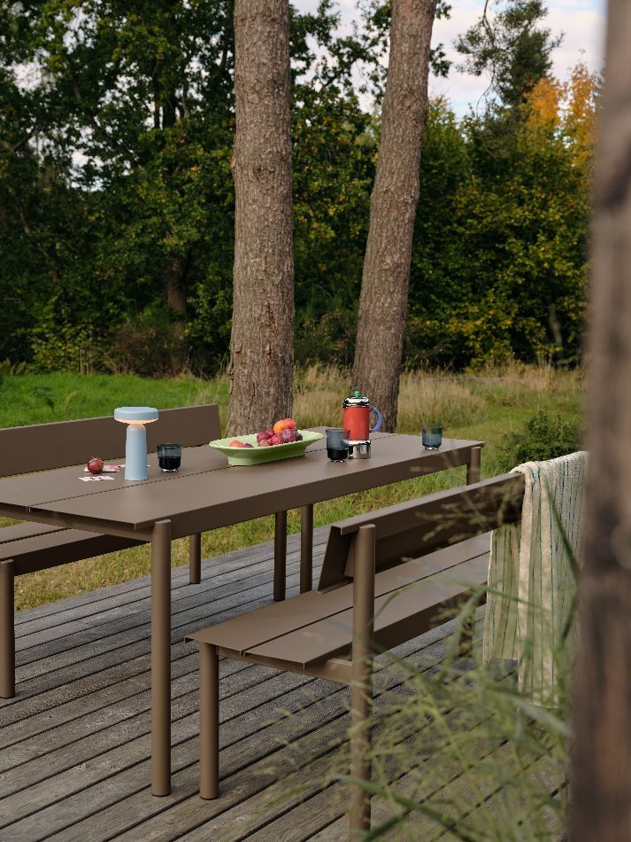 Linear Steel Bench Banc d'extérieur avec dossier 110x34 cm Muuto 