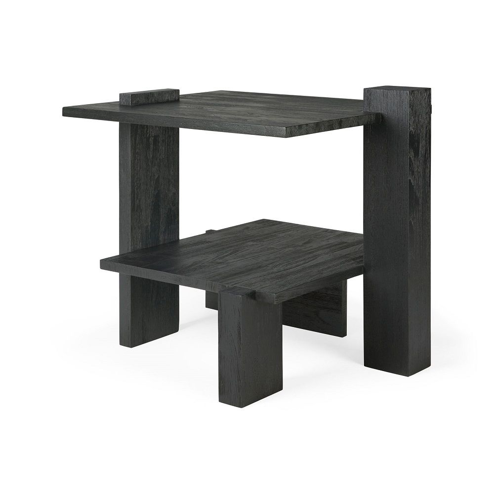 Teak Abstract Side table Table d'appoint Noir Ethnicraft