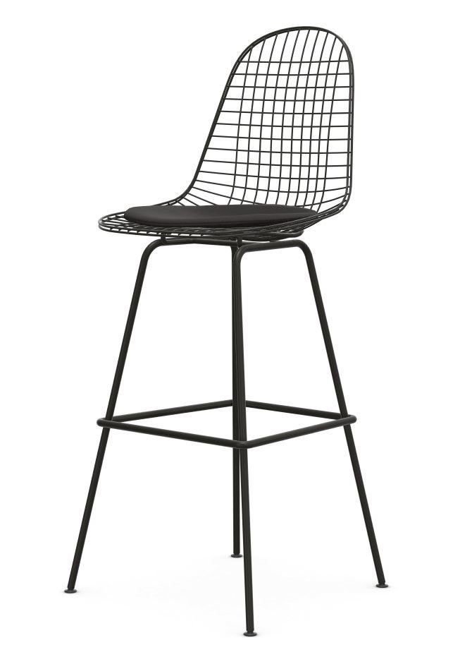 Eames Wire Bar Stool Tabouret de bar haut avec coussin d'assise Vitra 