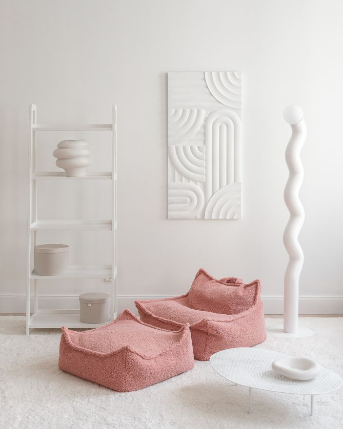 Fauteuil-sac d'enfant Tissu Teddy Goyave Wigiwama