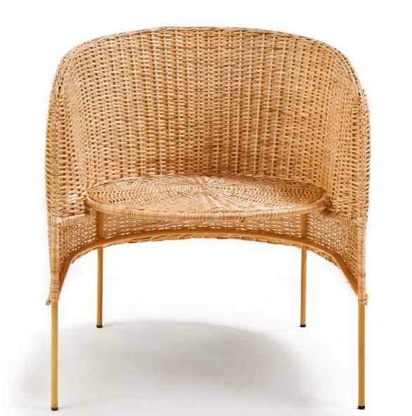 Caribe Natural Lounge Chair Fauteuil de salon Outdoor ames Matériau naturel brut / Jaune